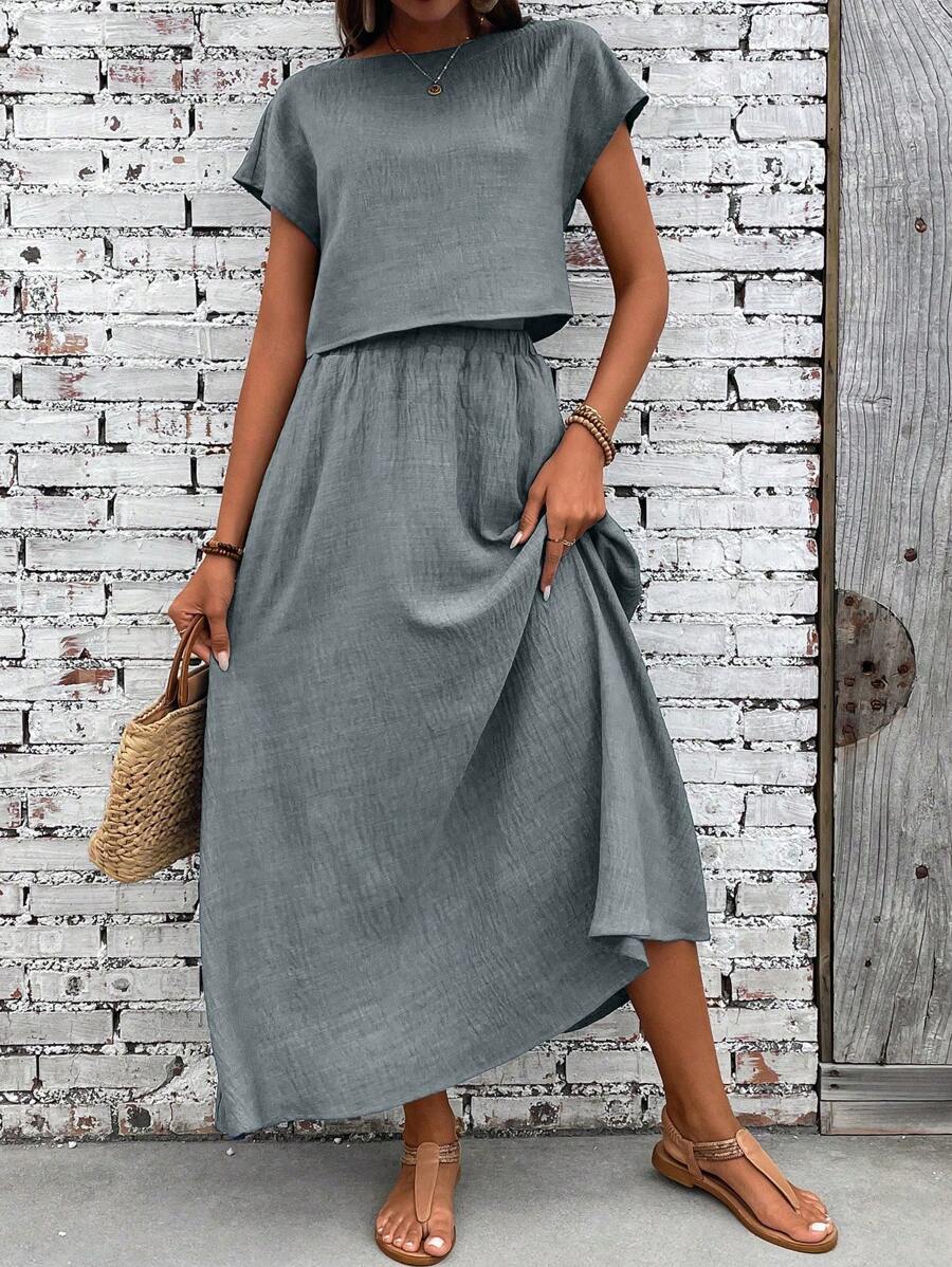 Conjunto Serena Top Curto e Saia Mini