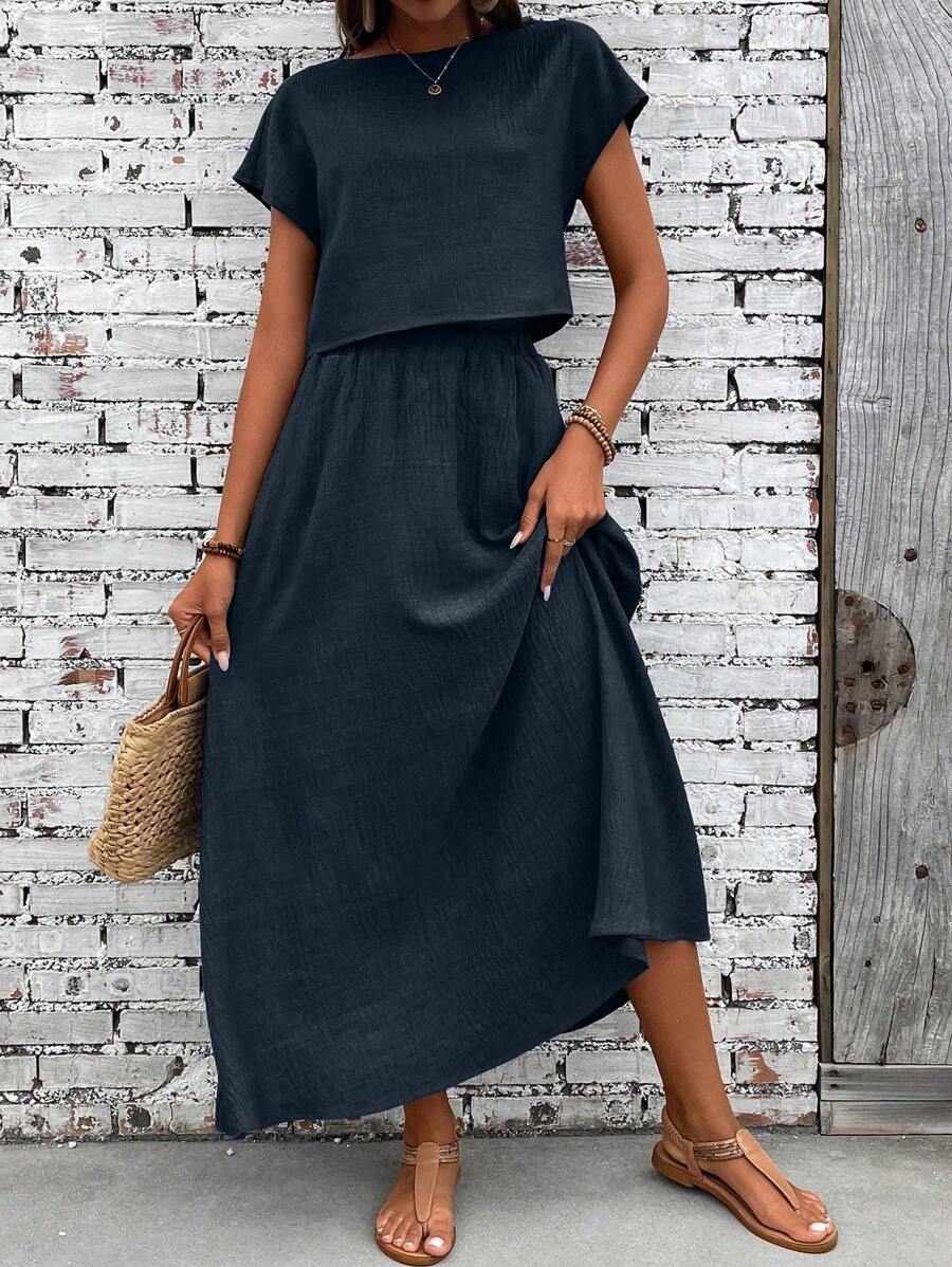 Conjunto Serena Top Curto e Saia Mini