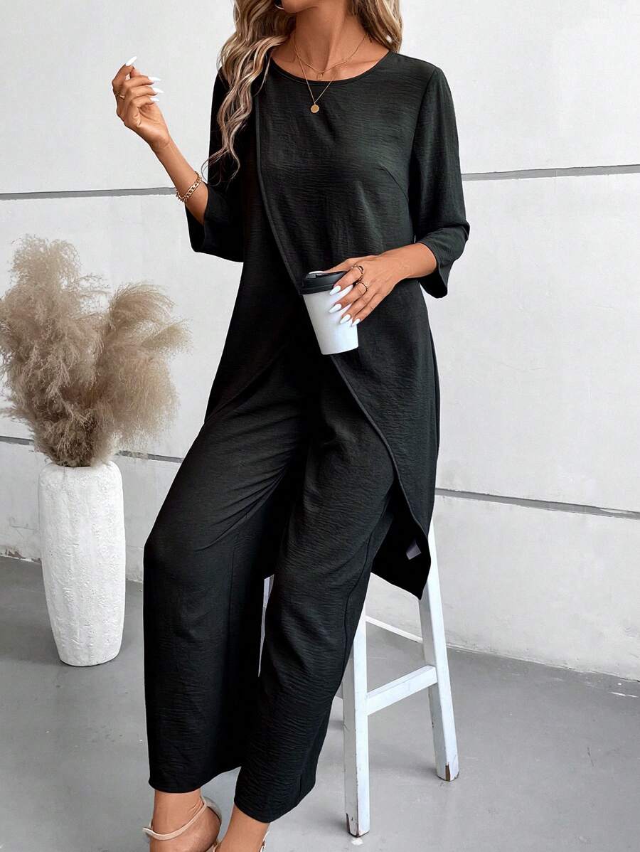 Conjunto Serena Manga Três Quartos Casual