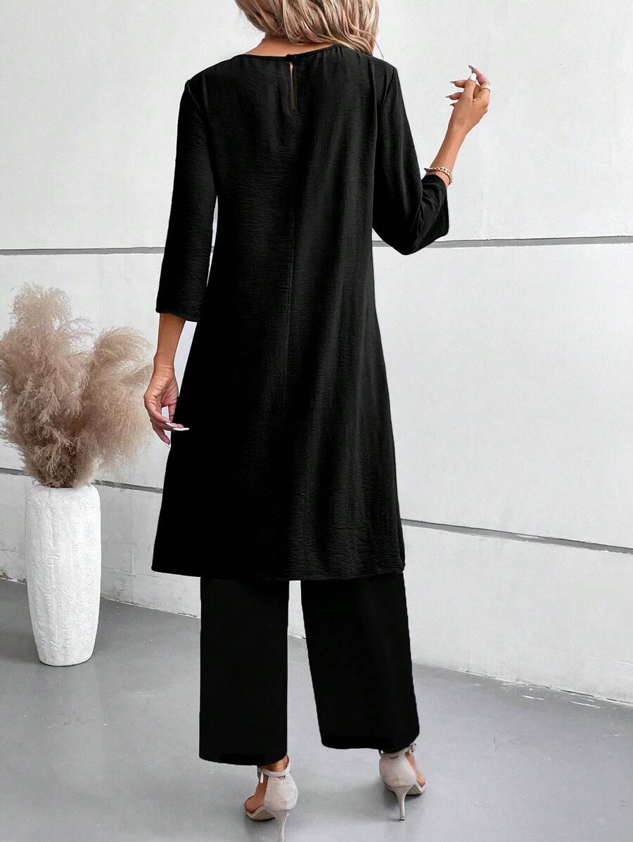 Conjunto Serena Manga Três Quartos Casual