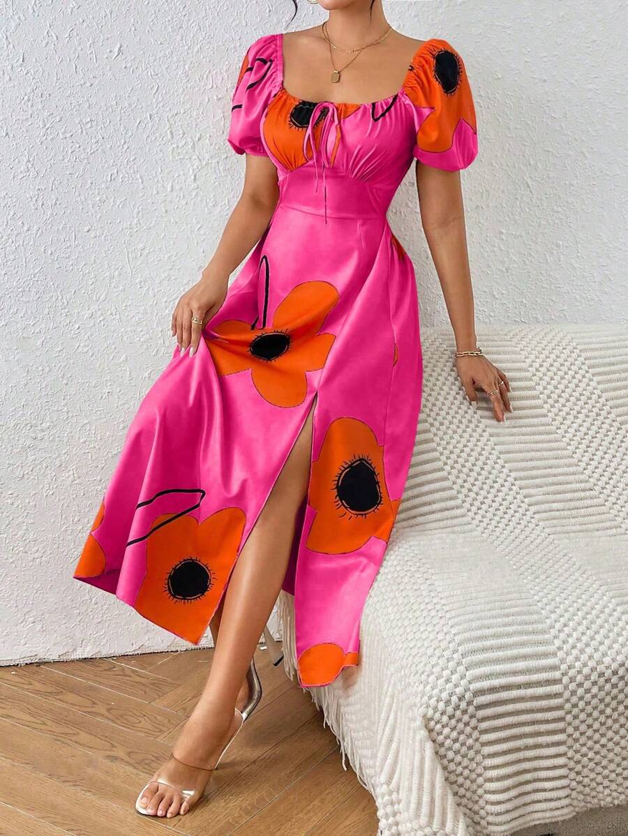 Vestido Aurora Boho Longo Ombro de Fora Floral