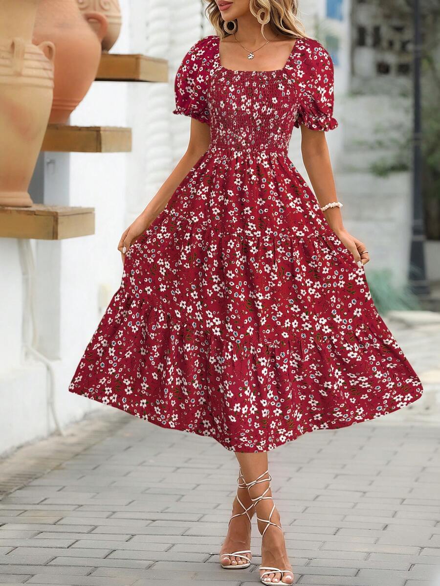 Vestido Luna Boho Midi Manga Bufante