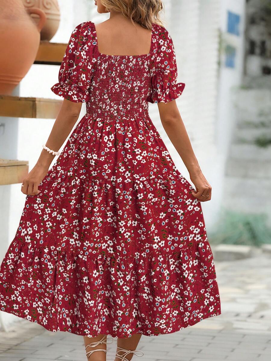 Vestido Luna Boho Midi Manga Bufante
