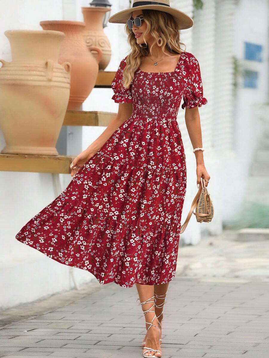 Vestido Luna Boho Midi Manga Bufante