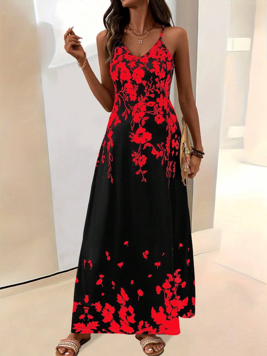 Vestido Maya Boho Longo Alça Fina Tropical