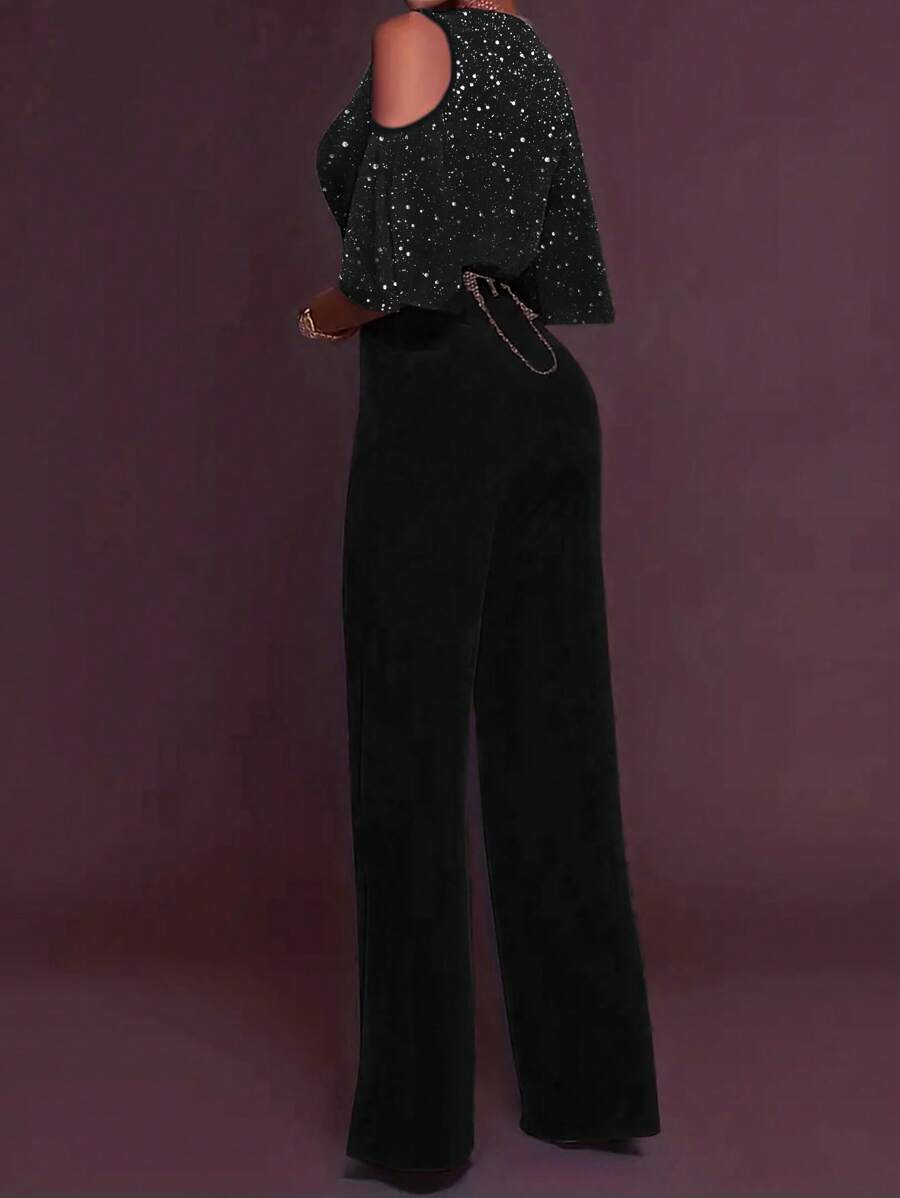 Macacão Inawly Ombro à Mostra Perna Larga