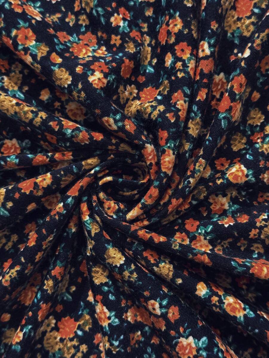 Vestido Laura Casual Midi Decote V Manga Curta