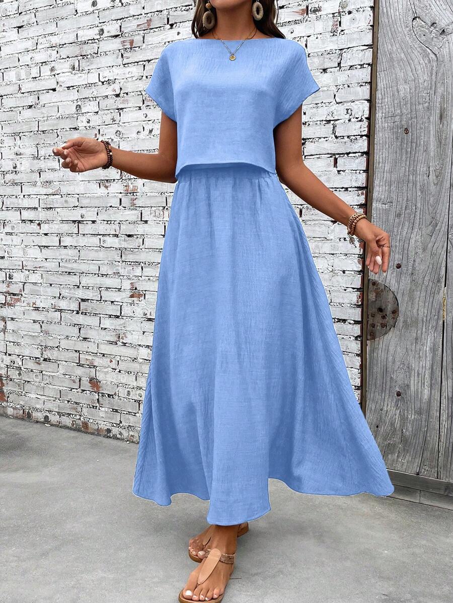 Conjunto Serena Top Curto e Saia Mini