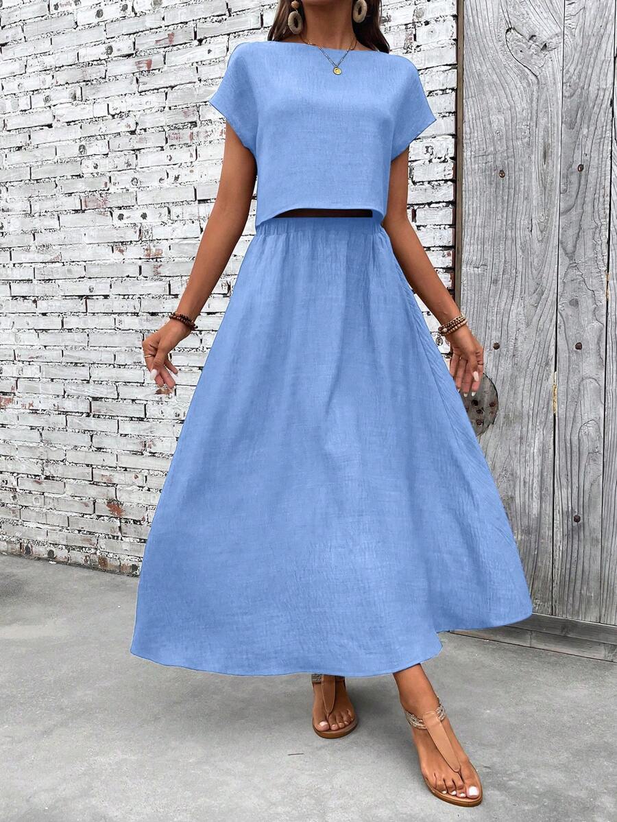 Conjunto Serena Top Curto e Saia Mini