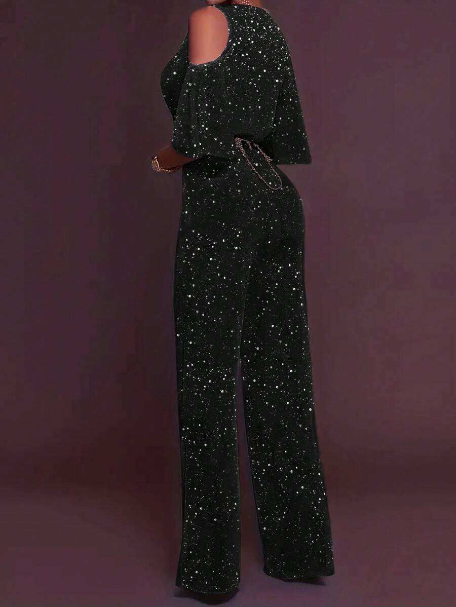 Macacão Inawly Ombro à Mostra Perna Larga