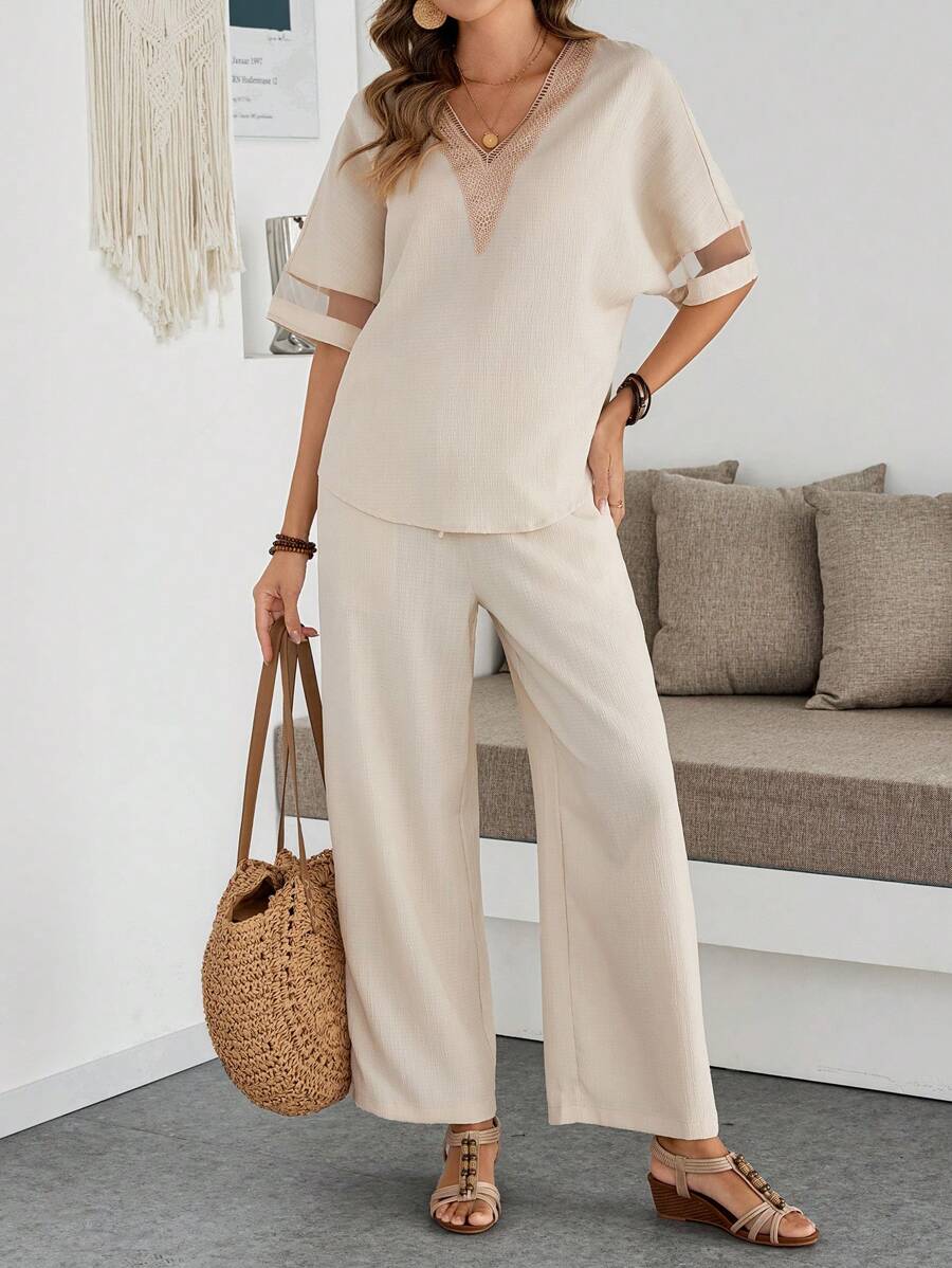 Conjunto Emery Rose Outono Camisa e Calça Perna Larga