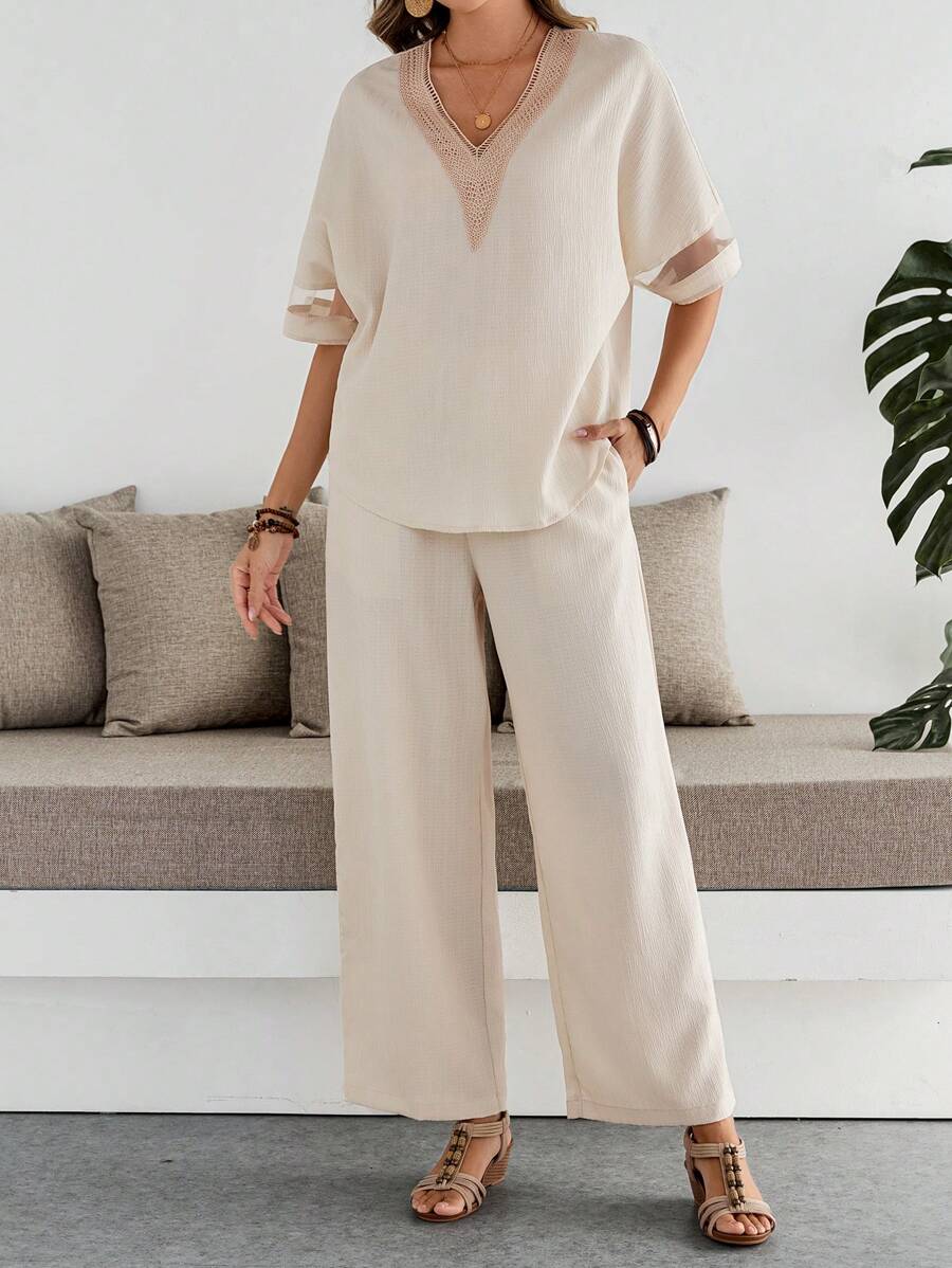 Conjunto Emery Rose Outono Camisa e Calça Perna Larga