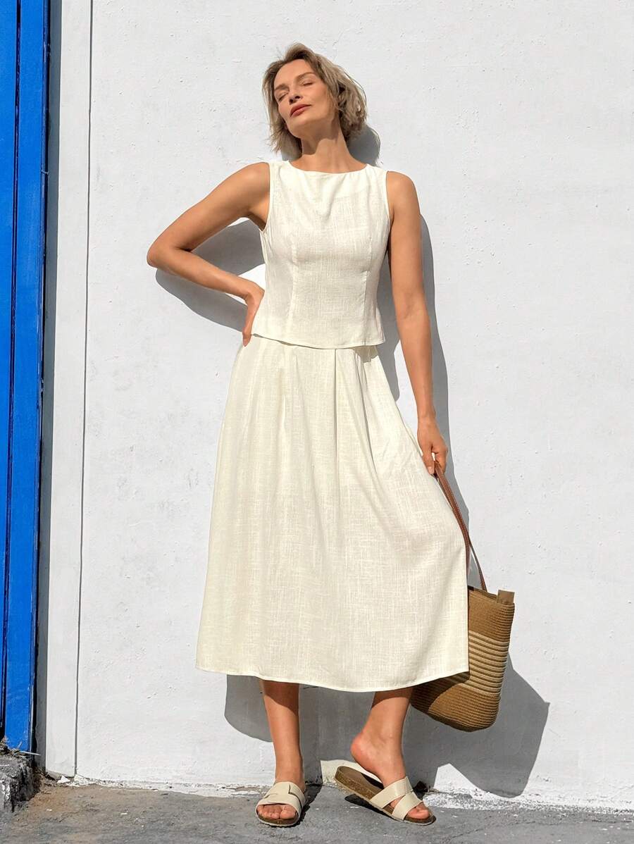 Conjunto Serena Regata e Saia Midi Elegante