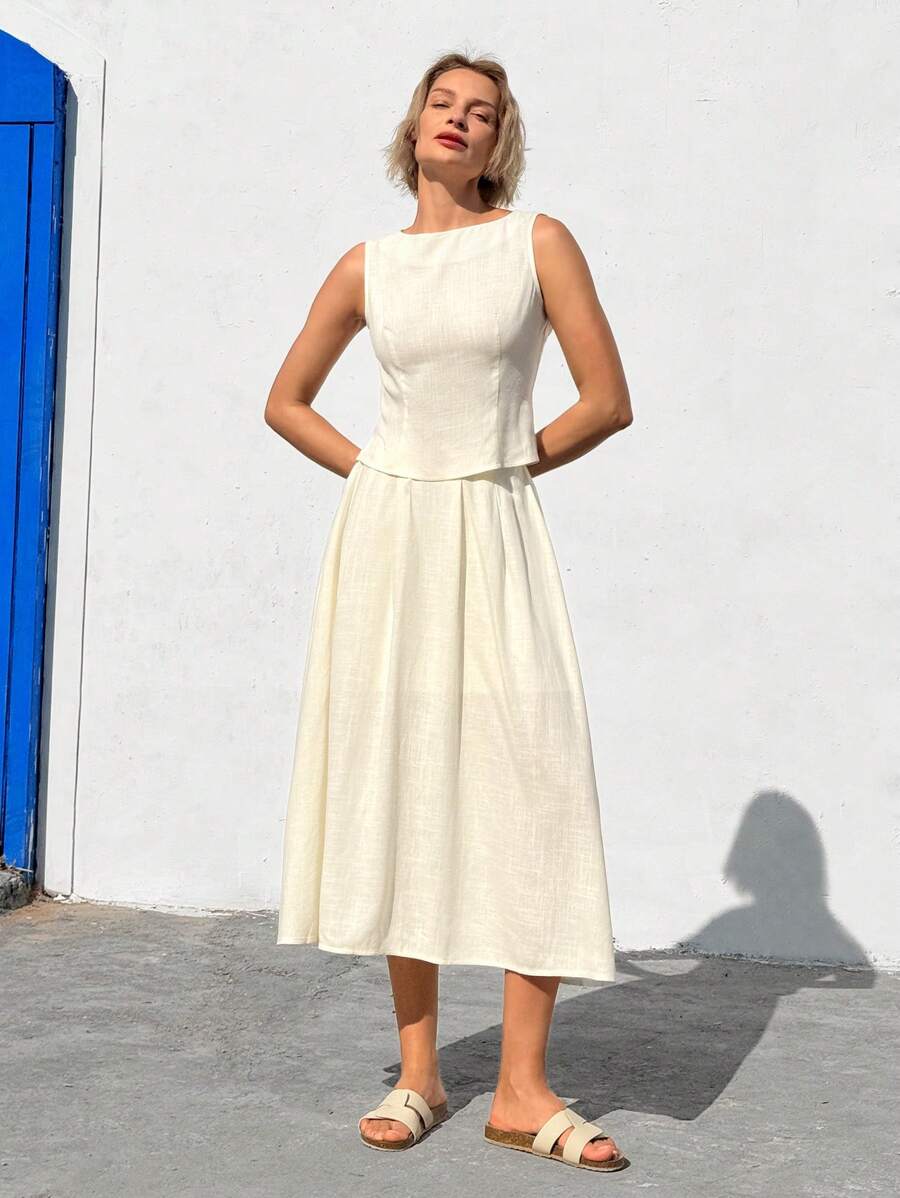 Conjunto Serena Regata e Saia Midi Elegante