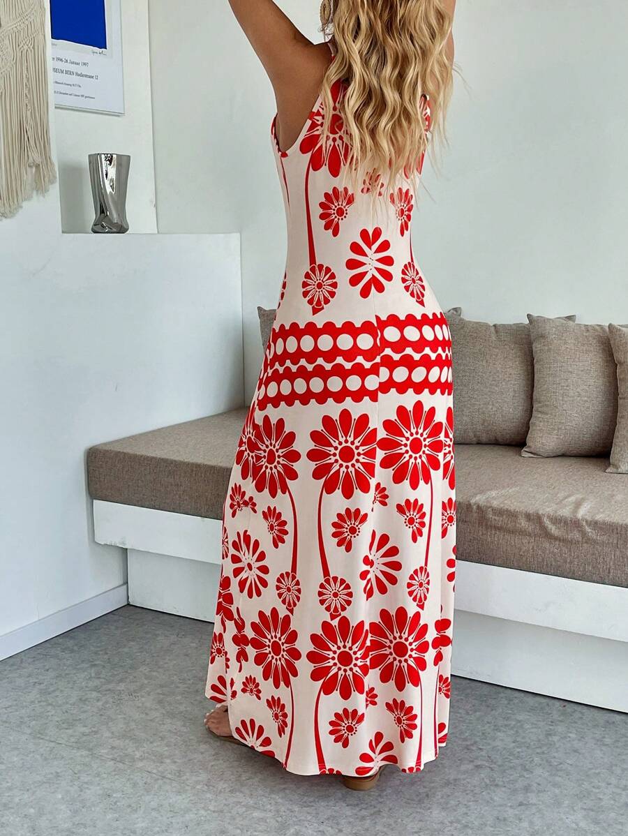 Vestido Maya Boho Longo Alça Fina Tropical