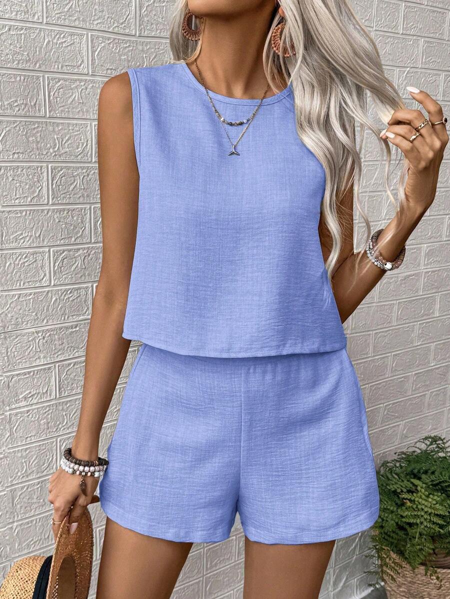 Conjunto Aurora Colete e Shorts Casual