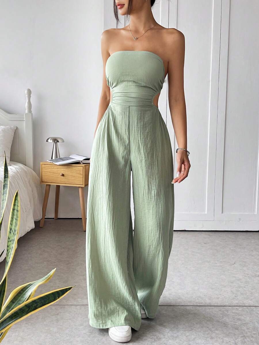 Macacão Ezoria Tubo Perna Larga Verão