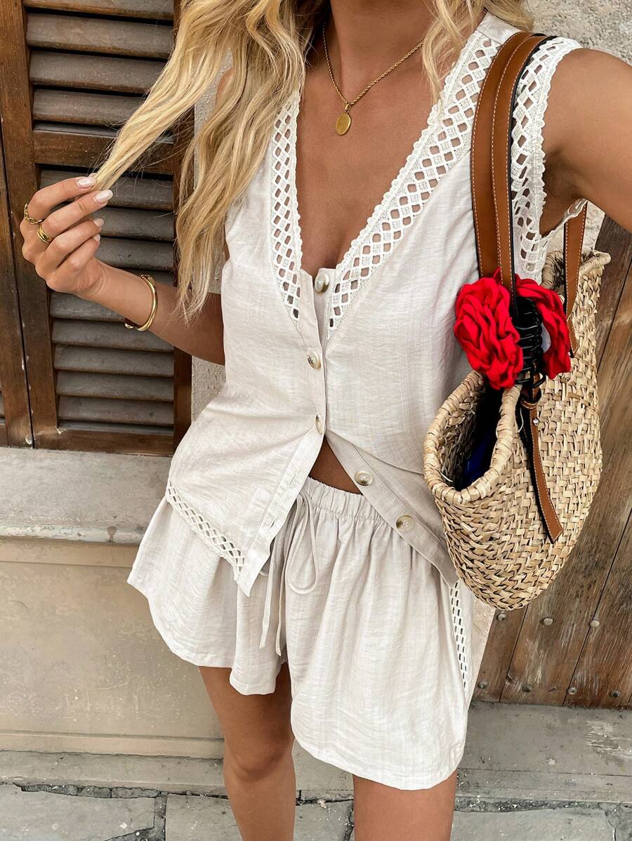 Conjunto Serena Camiseta e Shorts Nó Casual