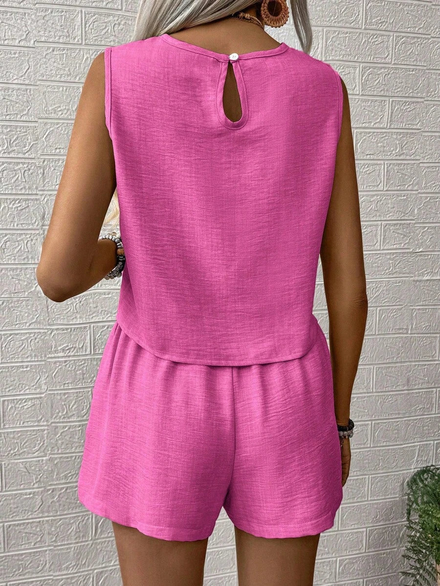 Conjunto Aurora Colete e Shorts Casual