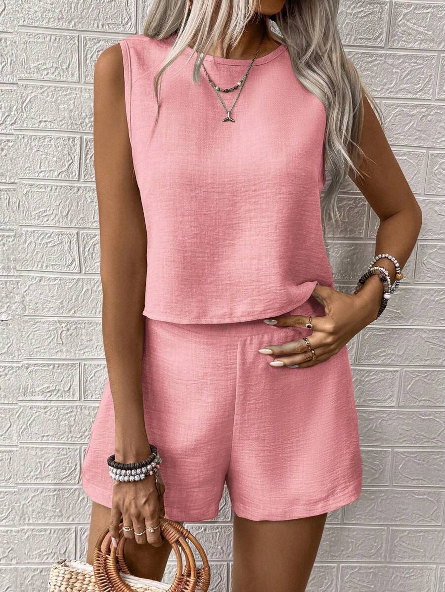 Conjunto Aurora Colete e Shorts Casual