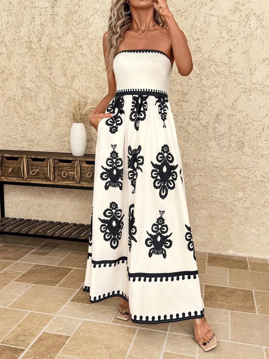 Vestido Maya Boho Longo Tomara Que Caia com Bolsos