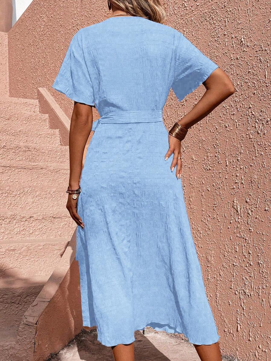 Vestido Clara Casual Longo com Laço Lateral