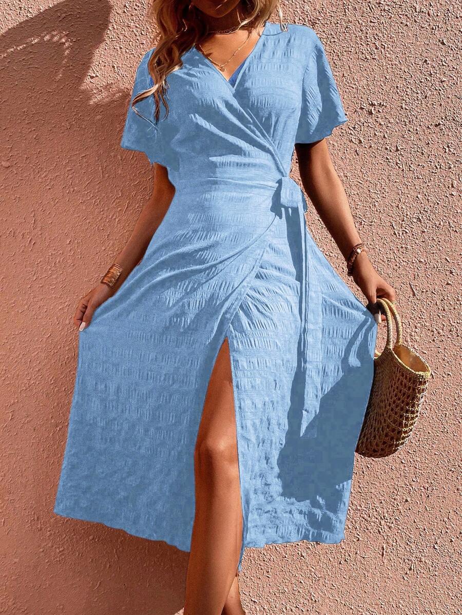 Vestido Clara Casual Longo com Laço Lateral