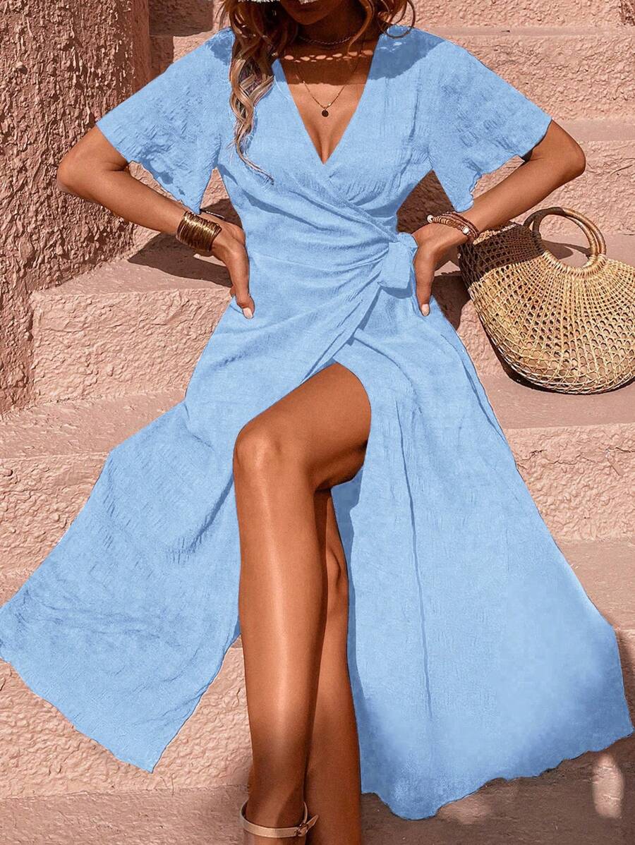 Vestido Clara Casual Longo com Laço Lateral