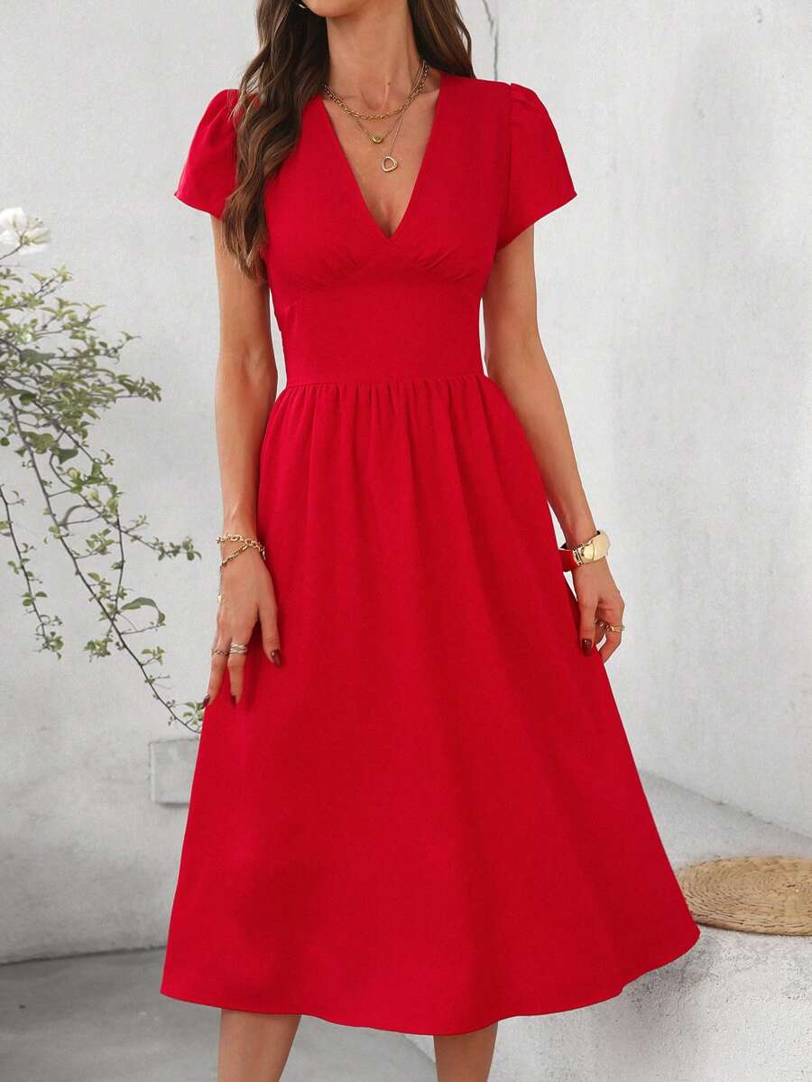 Vestido Elisa Casual Midi Assimétrico com Bolso