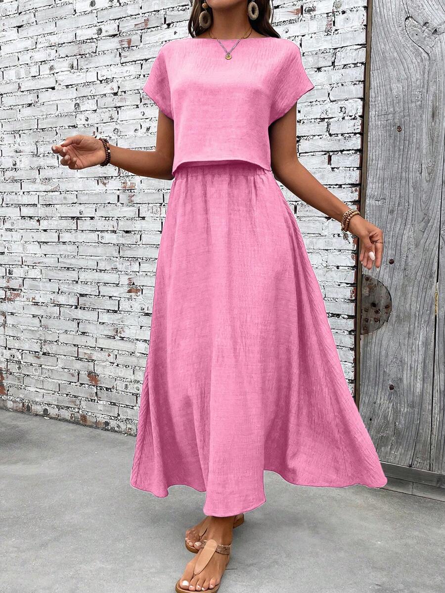 Conjunto Serena Top Curto e Saia Mini