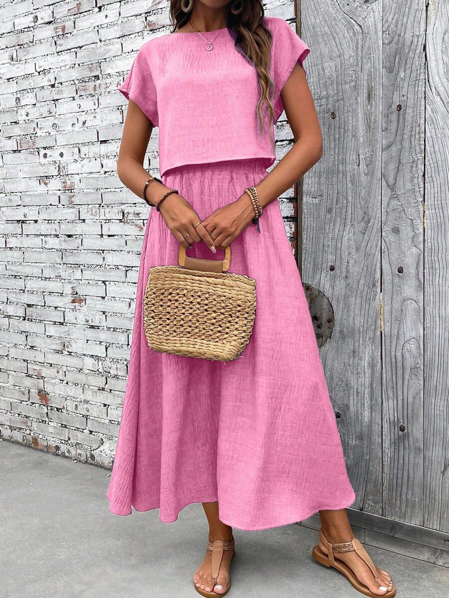 Conjunto Serena Top Curto e Saia Mini