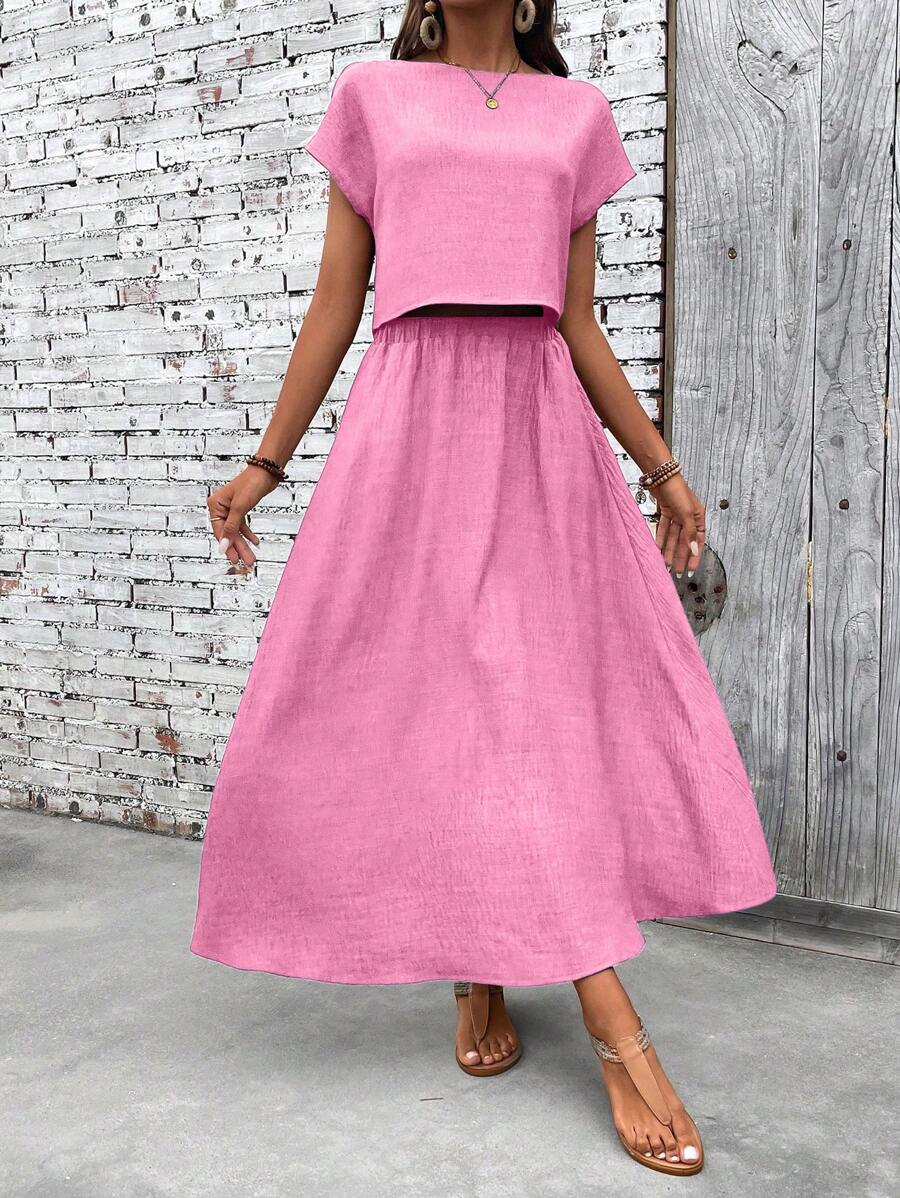 Conjunto Serena Top Curto e Saia Mini