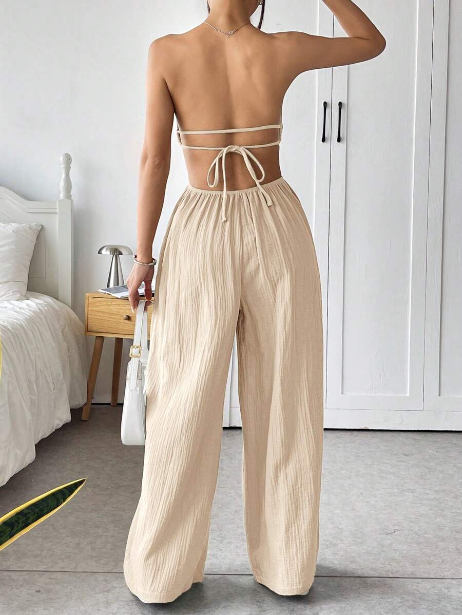 Macacão Ezoria Tubo Perna Larga Verão