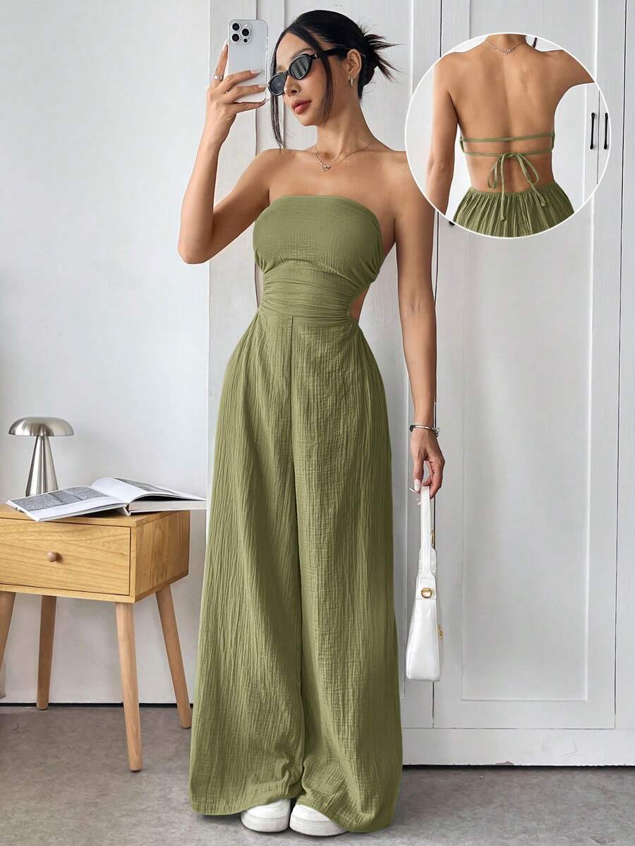 Macacão Ezoria Tubo Perna Larga Verão