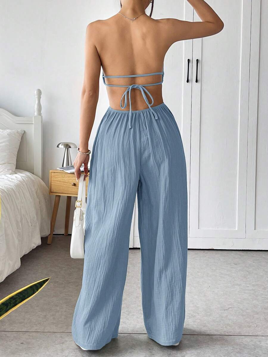 Macacão Ezoria Tubo Perna Larga Verão