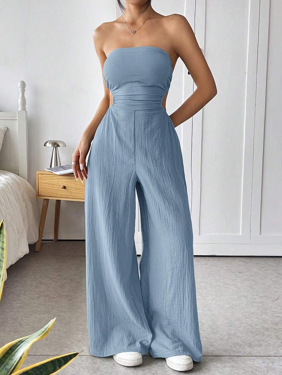 Macacão Ezoria Tubo Perna Larga Verão