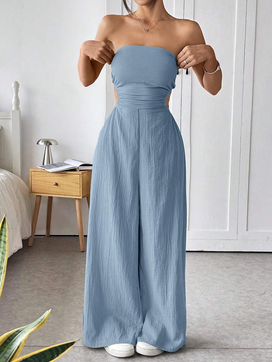 Macacão Ezoria Tubo Perna Larga Verão