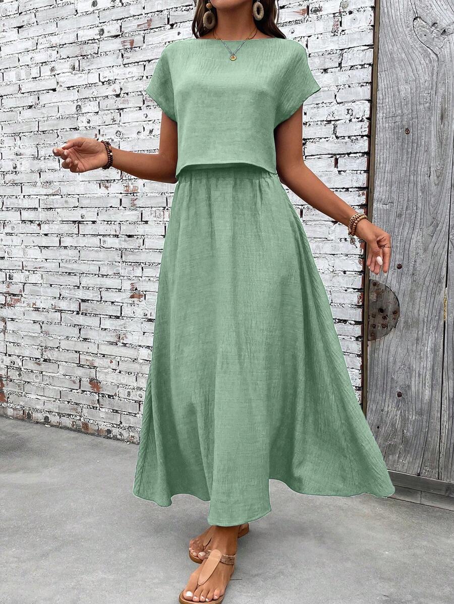 Conjunto Serena Top Curto e Saia Mini