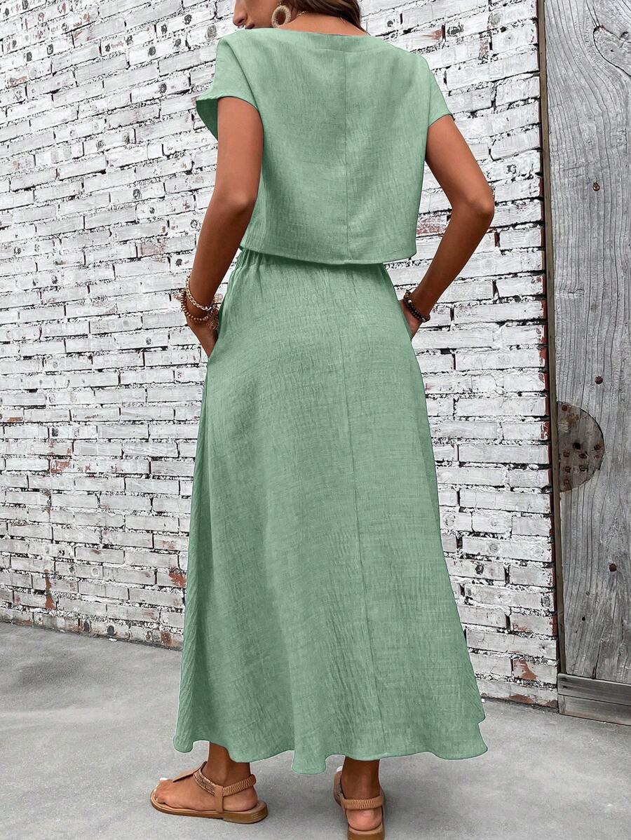 Conjunto Serena Top Curto e Saia Mini