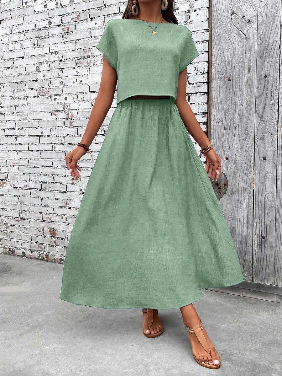 Conjunto Serena Top Curto e Saia Mini