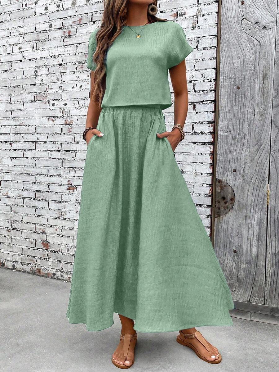 Conjunto Serena Top Curto e Saia Mini