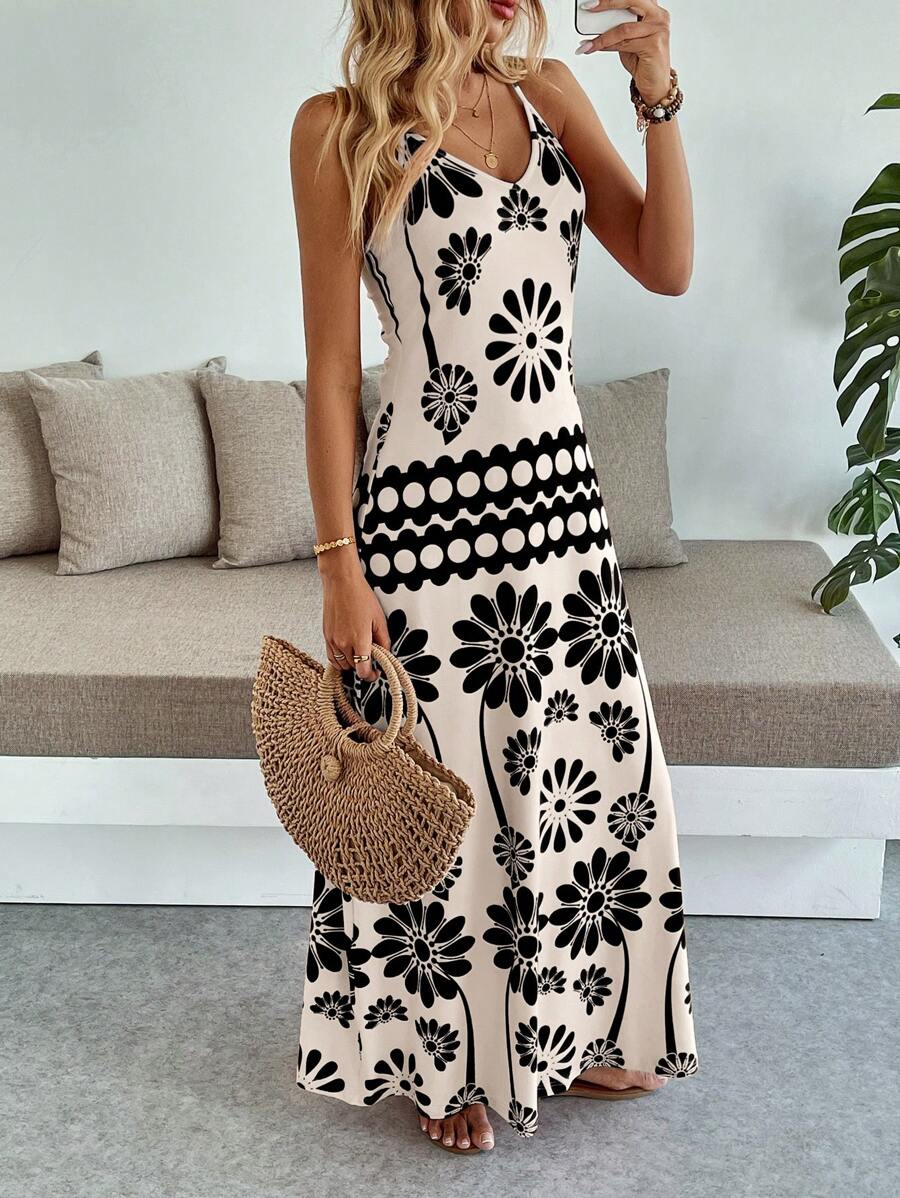 Vestido Maya Boho Longo Alça Fina Tropical