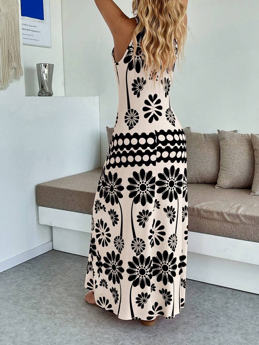 Vestido Maya Boho Longo Alça Fina Tropical
