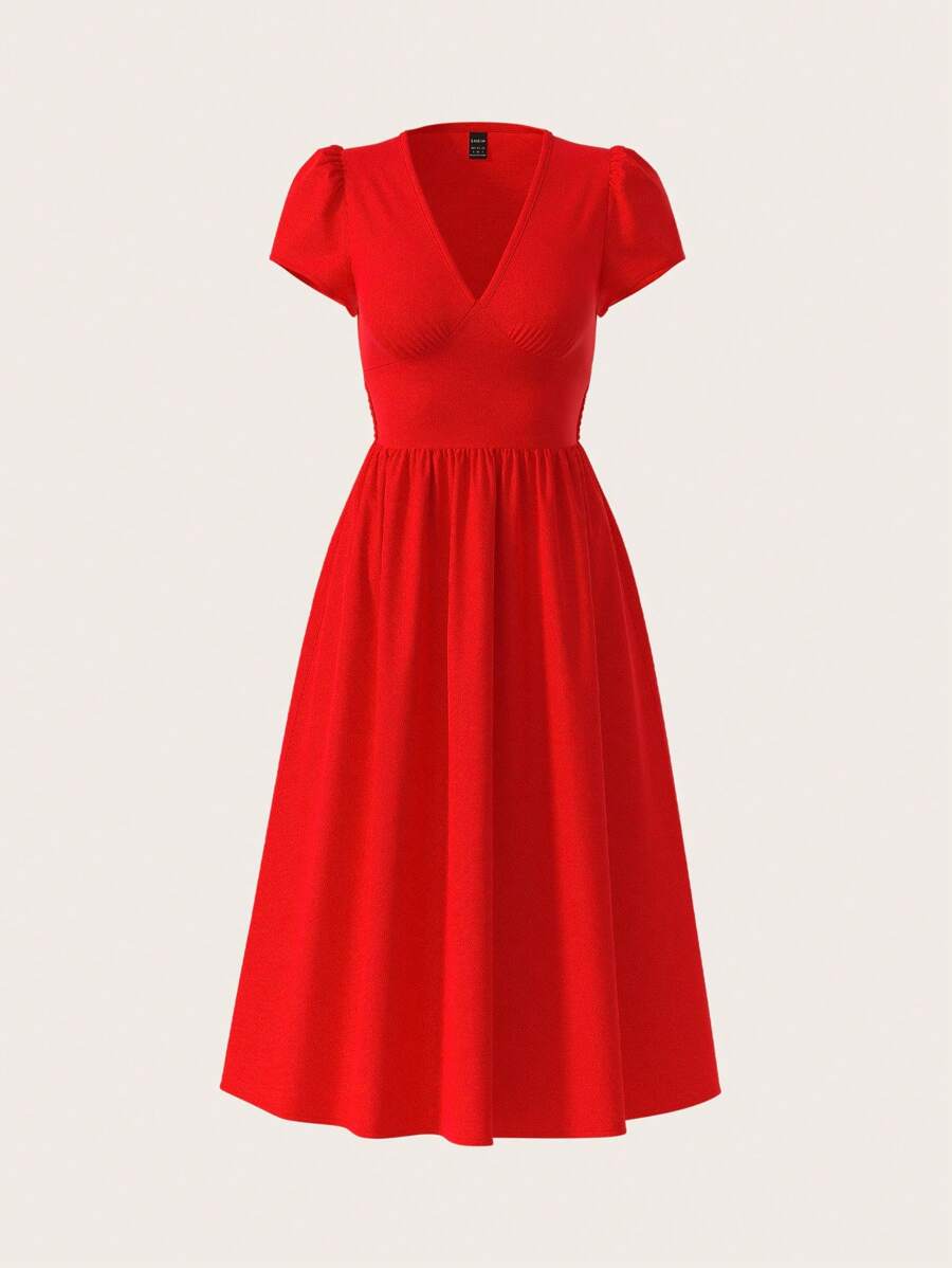 Vestido Elisa Casual Midi Assimétrico com Bolso