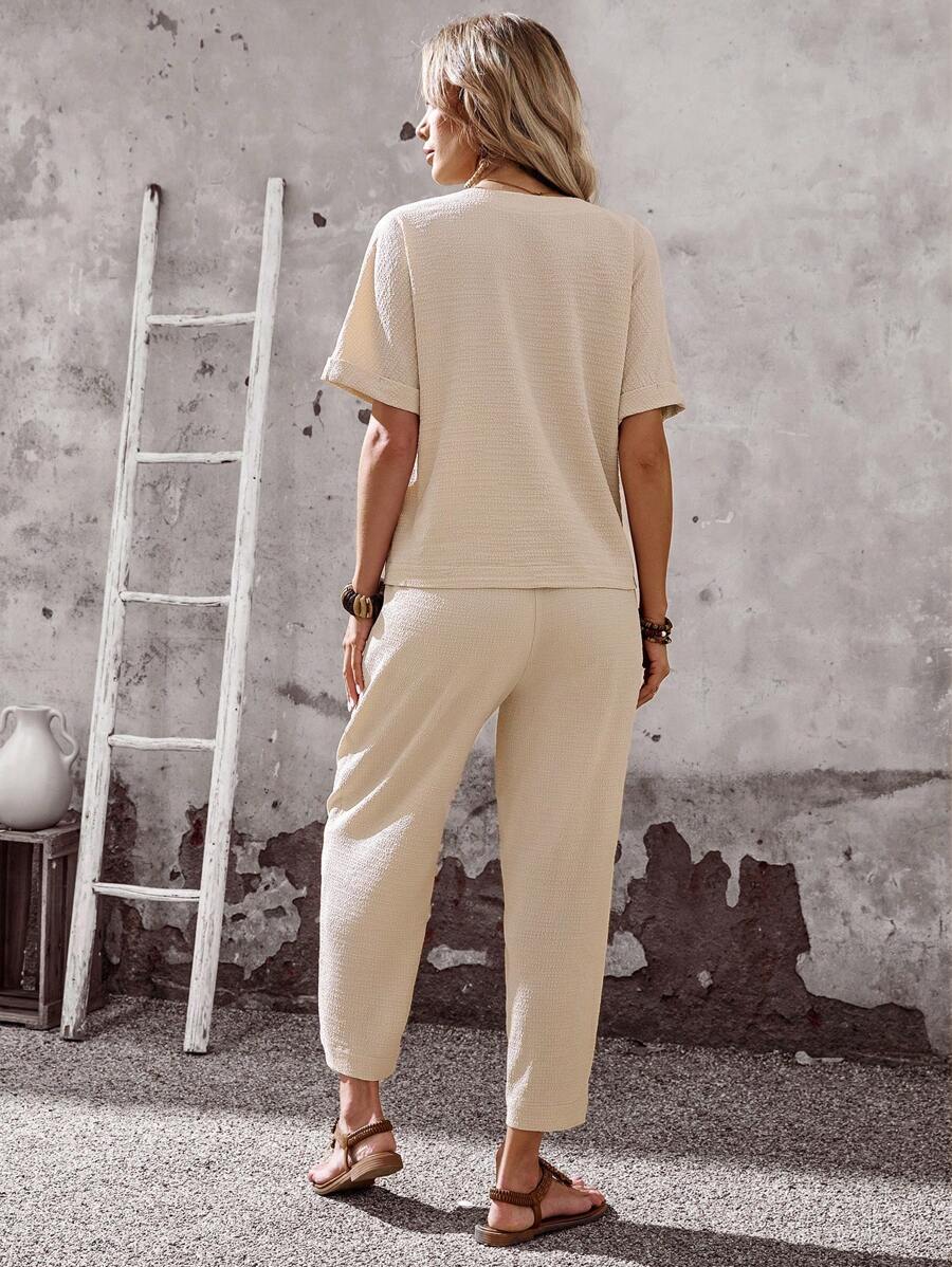 Conjunto Aurora Verão Blusa e Calça Casual