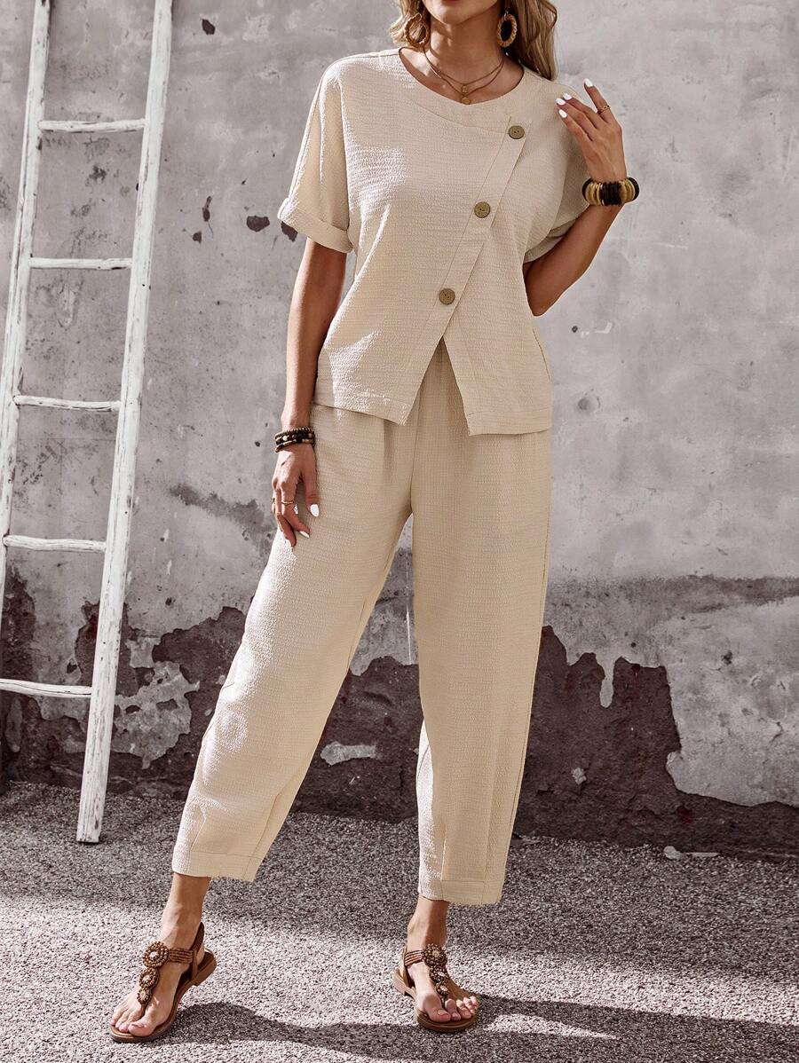 Conjunto Aurora Verão Blusa e Calça Casual