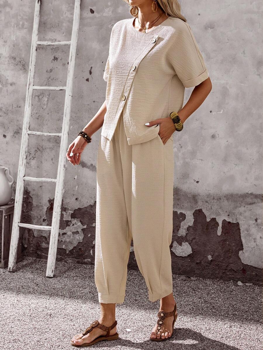 Conjunto Aurora Verão Blusa e Calça Casual