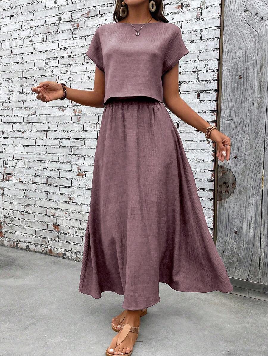 Conjunto Serena Top Curto e Saia Mini