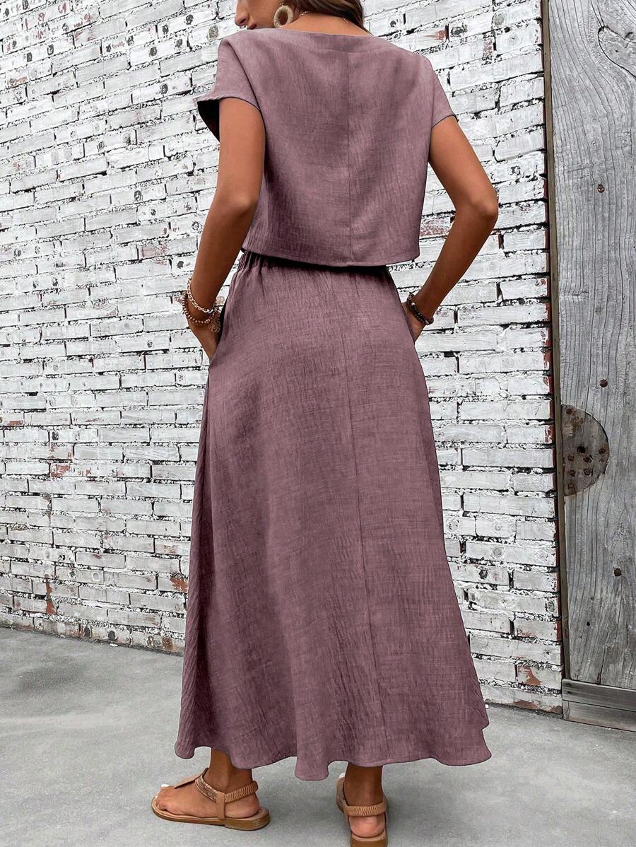 Conjunto Serena Top Curto e Saia Mini