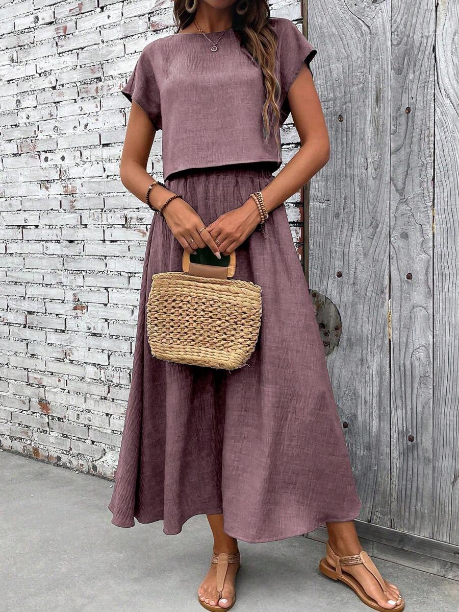 Conjunto Serena Top Curto e Saia Mini